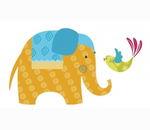 Наклейки на обои слоны Khroma Kidzzz Стикер Elephant KIZ1003