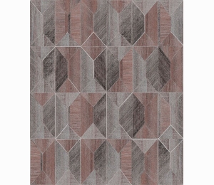 Обои темные с геометрией Khroma Prisma Marquetry Rust PRI003