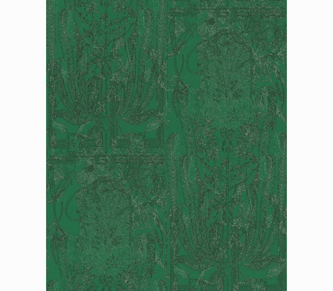 Обои зеленые с узором Khroma Glasshouse Mary Pine GLA304