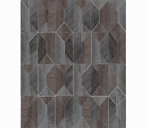 Обои темные с геометрией Khroma Prisma Marquetry Tobacco PRI002