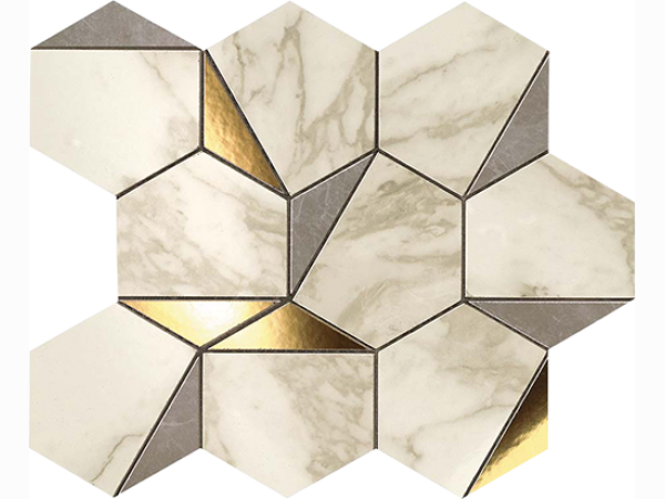 Мозаика MARVEL GOLD HEX GRIS-CALACATTA, 25,1x29 +29251