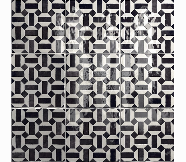 Керамическая плитка для стен EQUIPE ARTISAN Lunas B&W 13,2x13,2 см 24514