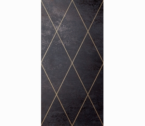 Керамическая плитка для стен PETRACER'S AD MAIORA Rhombus Oro su Nero 50x100 см