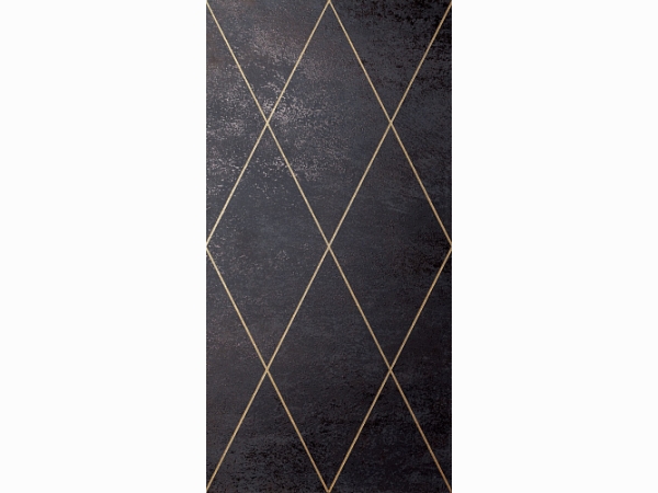 Керамическая плитка для стен PETRACER'S AD MAIORA Rhombus Oro su Nero 50x100 см