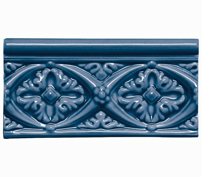 Бордюры ADEX MODERNISTA Relieve Bizantino C/C Azul Oscuro 7,5x15 см ADMO4001