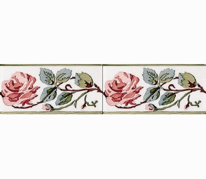 Бордюры ADEX MODERNISTA Cenefa Rosas PB Carmin C/C B 7,5x15 см ADMO3025