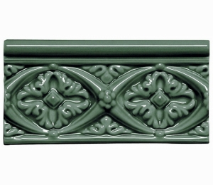 Бордюры ADEX MODERNISTA Relieve Bizantino C/C Verde Oscuro 7,5x15 см ADMO4006