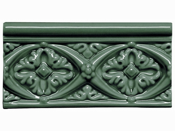 Бордюры ADEX MODERNISTA Relieve Bizantino C/C Verde Oscuro 7,5x15 см ADMO4006