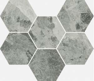 Мозаика напольная Italon Charme Extra Mosaico Silver Hexagon Pat 25х29 620110000067