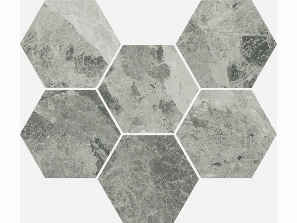Мозаика напольная Italon Charme Extra Mosaico Silver Hexagon Pat 25х29 620110000067