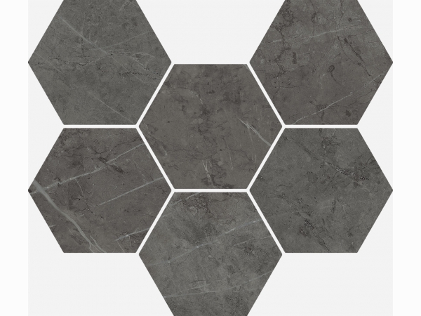 Мозаика напольная Italon Charme Evo Antracite Hexagon Pat Ret 25х29 620110000050