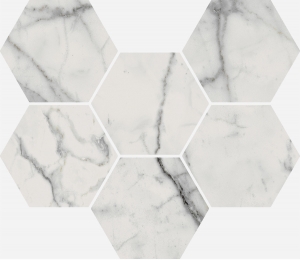 Мозаика напольная Italon Charme Evo Statuario Hexagon Pat Ret 25х29 620110000046