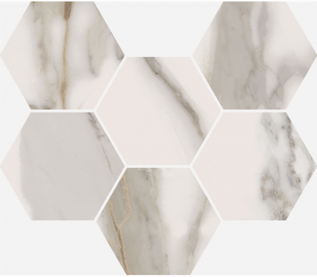 Мозаика напольная Italon Charme Evo Calacata Hexagon Pat Ret 25х29 620110000047