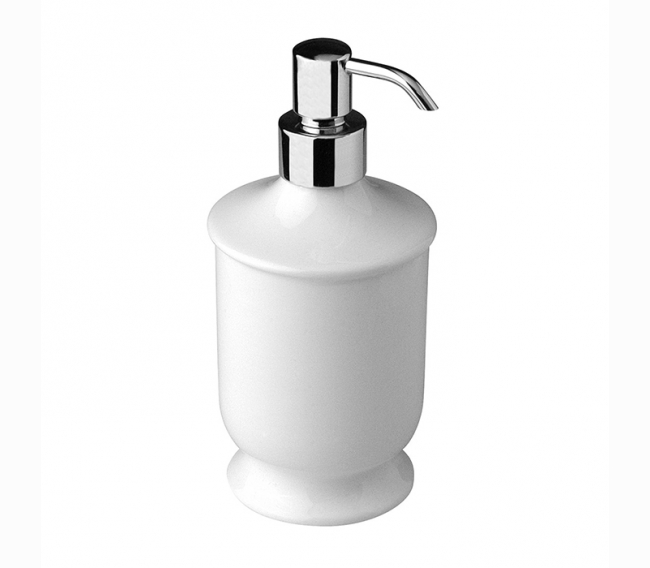  Дозатор для жидкого мыла из белой керамики, цвет помпы хром Nicolazzi On Shelf 6006CR