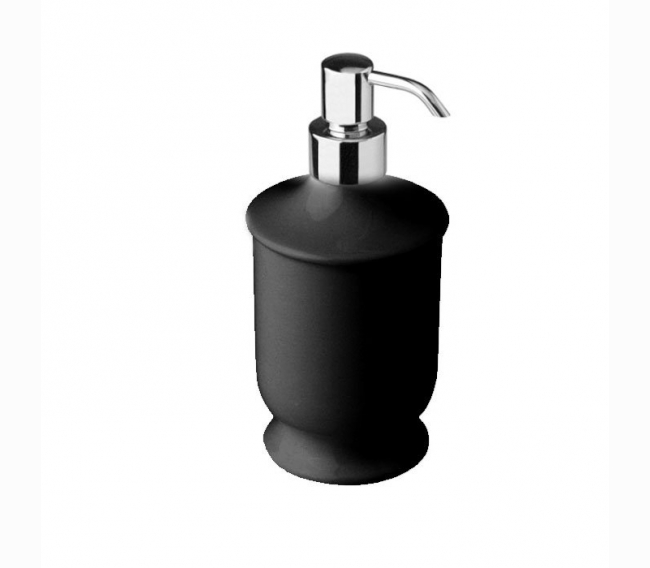 Дозатор для жидкого мыла из черной керамики, цвет помпы хром Nicolazzi On Shelf 6006BCR