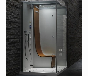 Душевая кабина, 120х100хh225см, угловая Sx, термостат, тонированные стёкла, цвет: белый/хром Jacuzzi Omega 9547-109A Sx