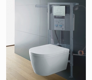 Унитаз подвесной Rimless, сочетается с SensoWash F 612000/612001, Durafix, с HygieneGlaze, цвет: бел Duravit ME by Starck 2510092000