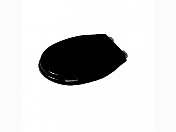 Сиденье для унитаза, с ручкой, цвет черный/хром (микролифт) SIMAS Lante LA006nero/cr