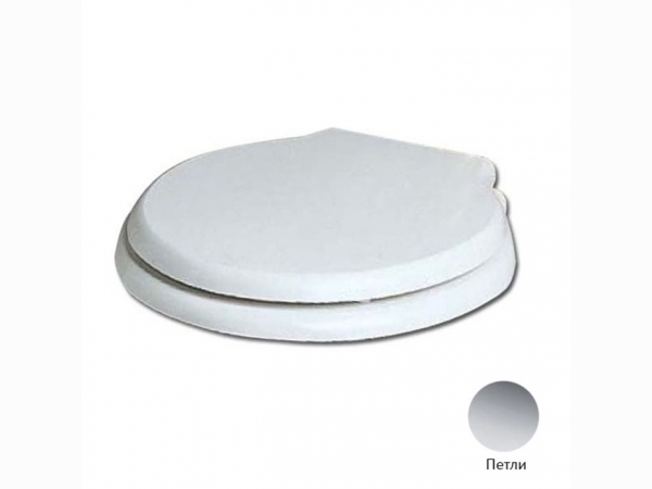 Сиденье для унитаза белое, шарниры хром (микролифт) AZZURRA Giunone-Jubilaeum 1800/F bi/cr