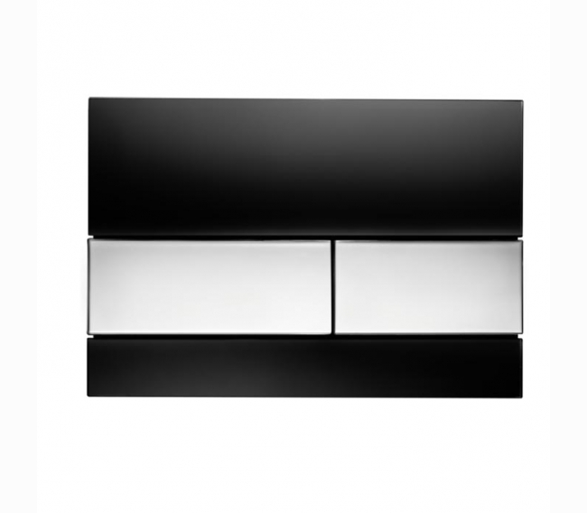 Панель смыва с двумя клавишами стеклянная, цвет: стекло черное, клавиши хром глянцевый TECEsquare 9240807