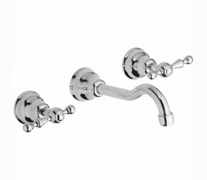 Смеситель для раковины на 3 отверстия из стены, цвет хром CISAL Arcana America AA00351021