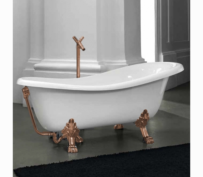 Ванна акриловая на лапах, 170х80 см , со слив-переливом и сифоном в компл. цвет ванны белый, ножки бронза Artceram HERMITAGE HEW001 72 br