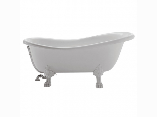 Ванна отдельностоящая 170х80см, с ножками, ванна: белая, ножки: белые GLOBO Paestum PA101bi/bi