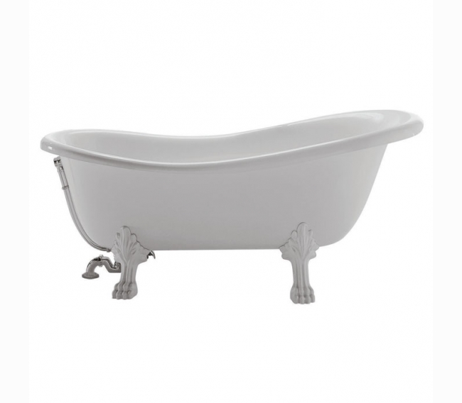 Ванна отдельностоящая 170х80см, с ножками, ванна: белая, ножки: белые GLOBO Paestum PA101bi/bi