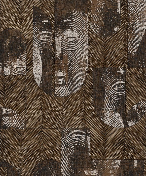 Обои с этническими масками Khroma Tribute Mask Bamboo TRI305