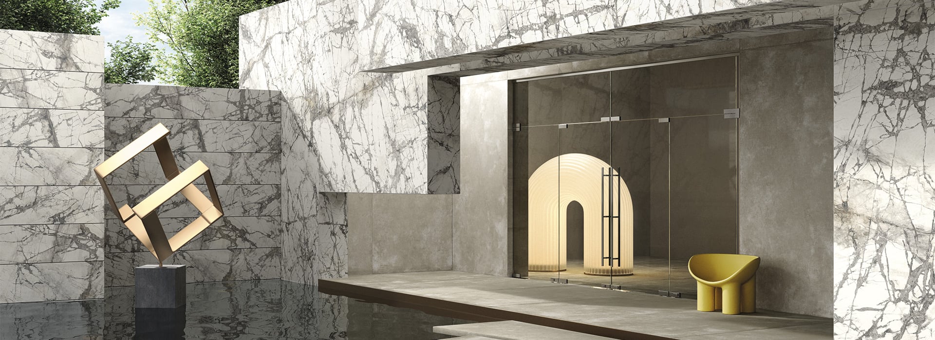 Керамогранит FMG Maxfine Marmi Calacatta Grey 150X75 cm