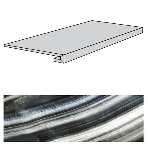 Керамическая плитка Rex Alabastri Fume Gradino 33x120 739918 (d)