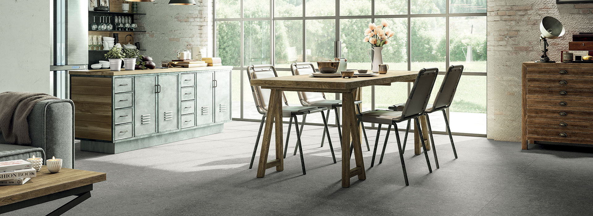 Керамогранит FMG MAXFINE CLUSTER Cluster Grey 300X100 cm