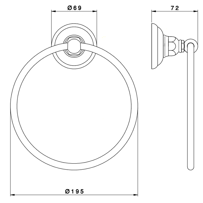 Полотенцедержатель кольцо, цвет: бронза Nicolazzi Accessori 1485BZ