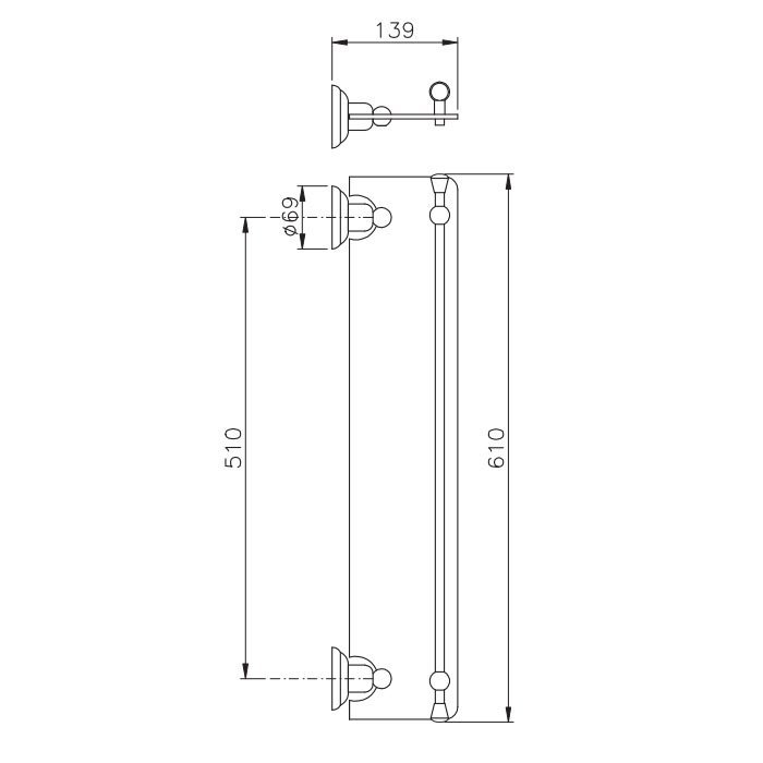 Полочка стеклянная 60 см, цвет: хром Nicolazzi Onice 1480CR09O