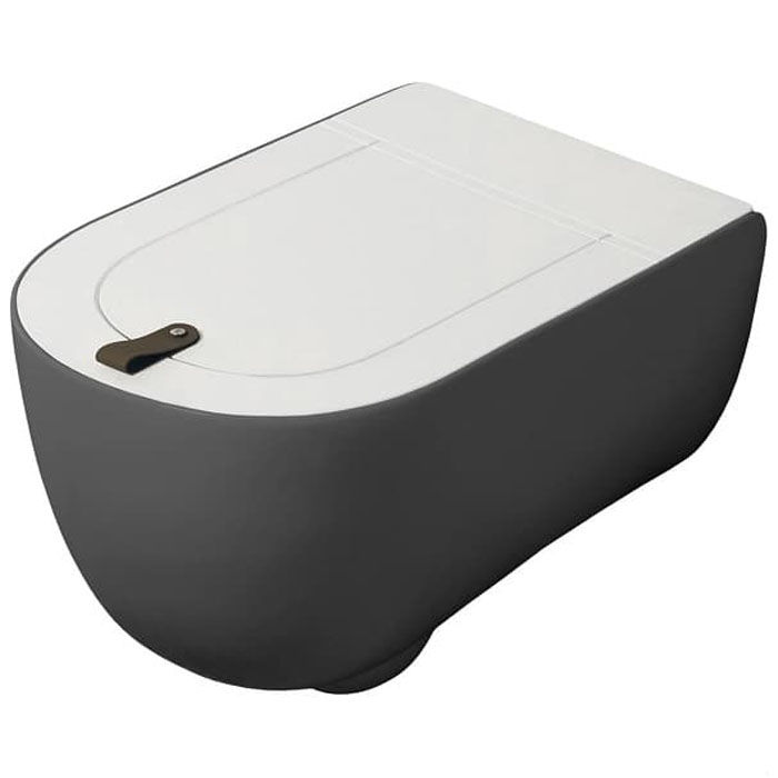 Унитаз подвесной безободковый , 52х35, с креплениями, цвет grigio oliva Artceram THE ONE THV001 15 00 grigio oliva