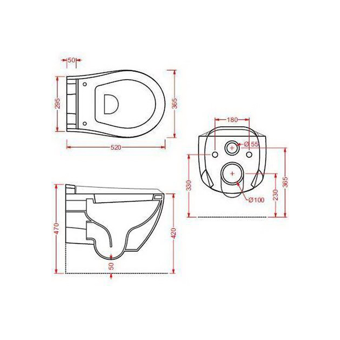 Унитаз подвесной 52x36см c креплением, цвет черно-белый Artceram Blend BLV001 01 50/ L3110 bi/nero Сиденье на выбор