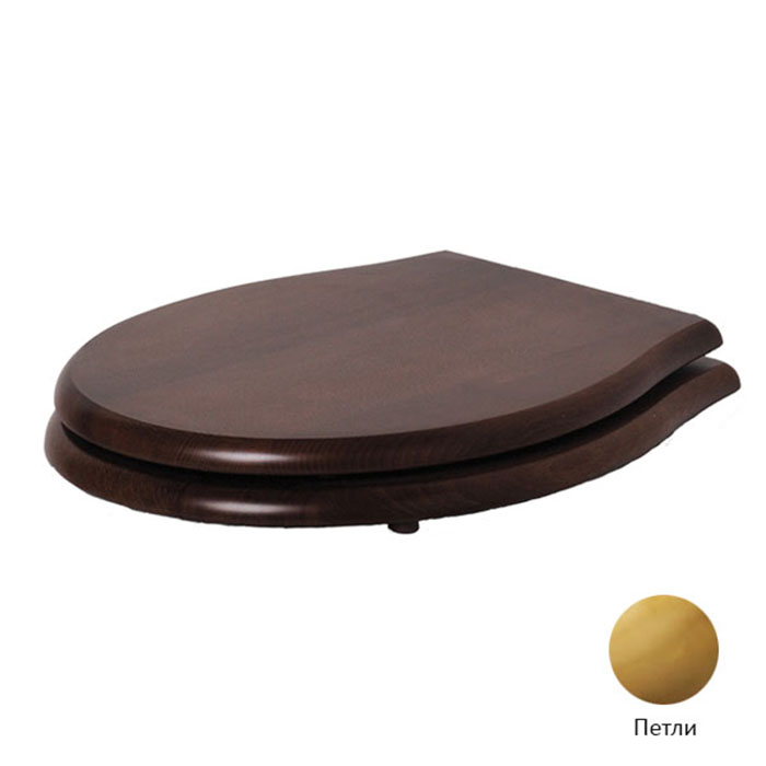 Сиденье для унитаза дерево, шарниры золото AZZURRA Giunone-Jubilaeum 1800NM noce/oro