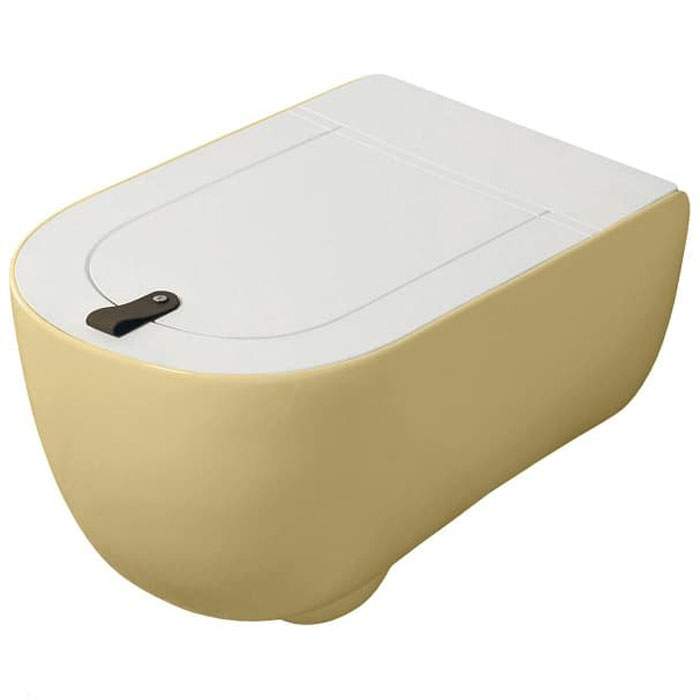 Унитаз подвесной безободковый , 52х35, с креплениями, цвет giallo zinco Artceram THE ONE THV001 12 00 giallo zinco
