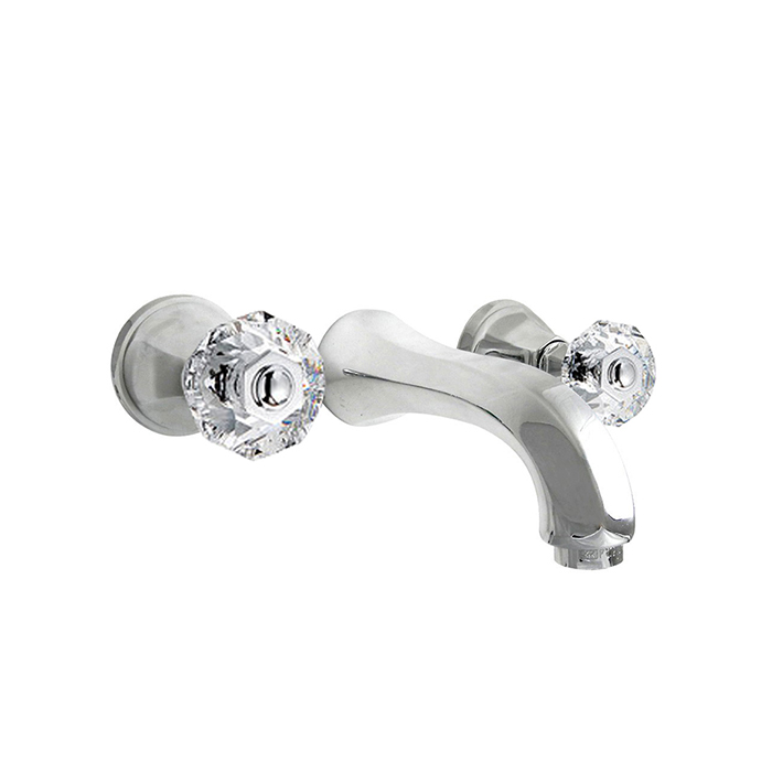Смеситель для раковины настенный, излив: 168 мм, ручки Crystal handle, цвет: хром Nicolazzi Teide 1977CR15