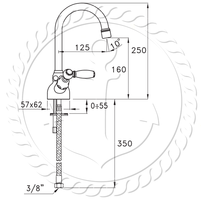 Смеситель для раковины на 1 отверстие 3216, цвет: хром Stella Italica Leve IL 00003 CR00
